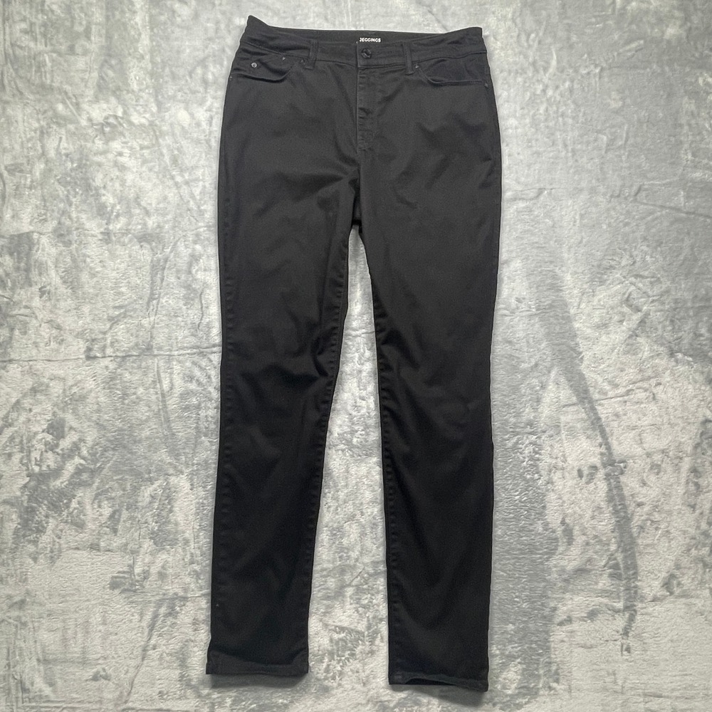 Chico's Jeggings Women Size 6R 0.5R Black Skinny Stretch Cotton Blend Pants